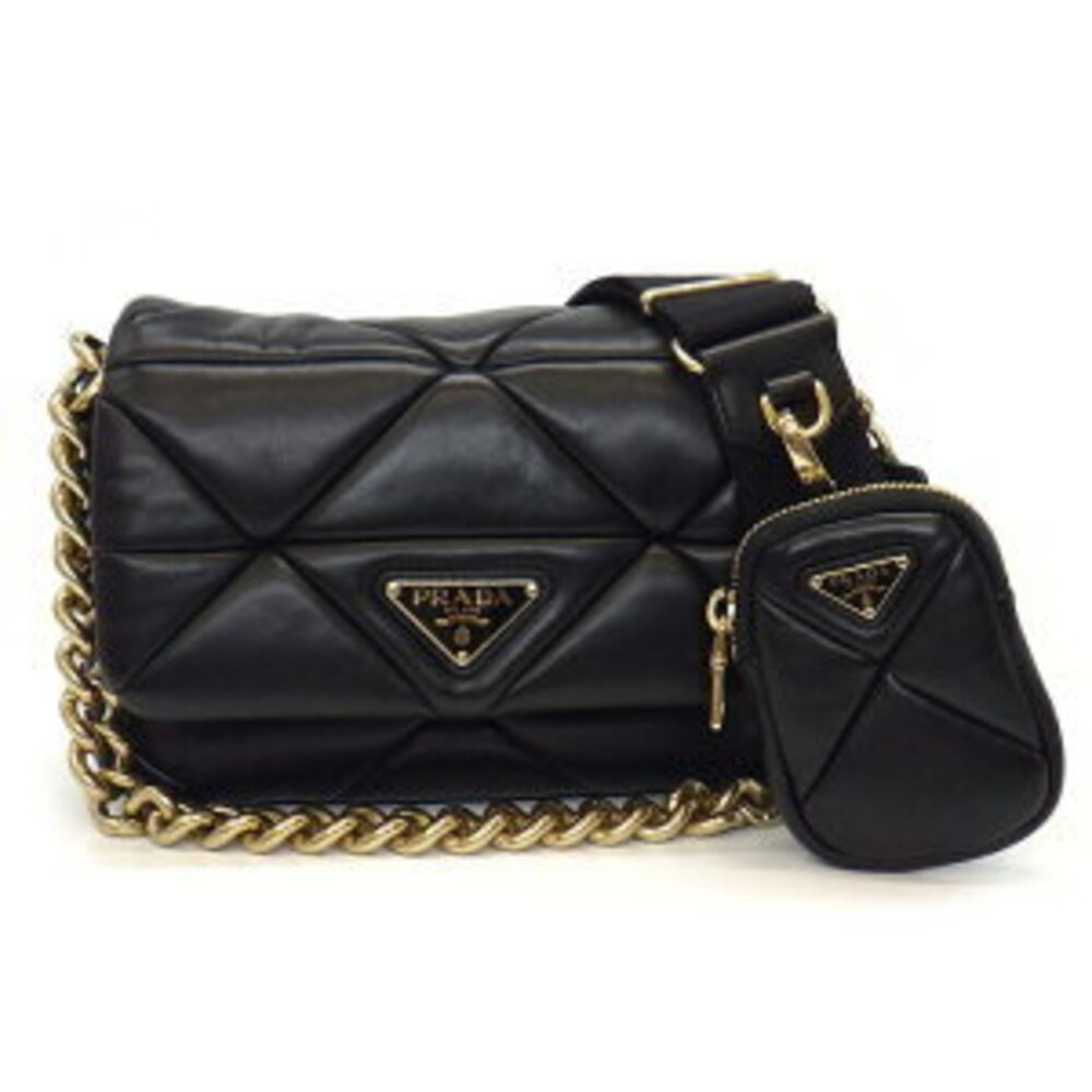 Prada Spectrum Patchwork Quilted Shoulder Bag Bla… - image 1